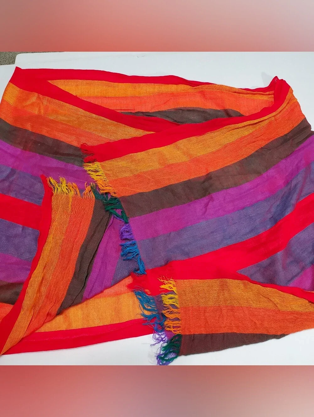 Women's Light Weight Wrap Multicolor Striped Pattern 68x25
